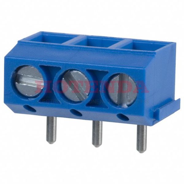 ED505/3DS - 0.197 5.00mm Blue Bulk Polyamide (PA), Nylon Through Hole Vertical with Board Screw - Leaf Spring, Wire Guard 1 Levels 14-22 AWG ED505/DS
