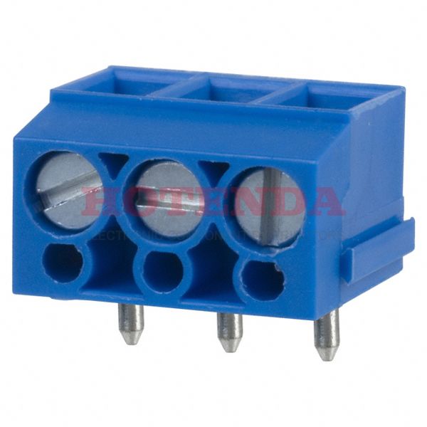 ED105/3DS - 0.197 5.00mm Blue Bulk Polyamide (PA), Nylon Through Hole Vertical with Board Screw - Leaf Spring, Wire Guard 1 Levels 14-22 AWG ED105/DS