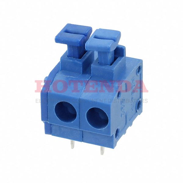 8728 - 0.197 5.00mm Blue Bulk Polyamide (PA), Nylon Through Hole Horizontal with Board Screwless - Push Button Clamp 1 Levels 18-20 AWG