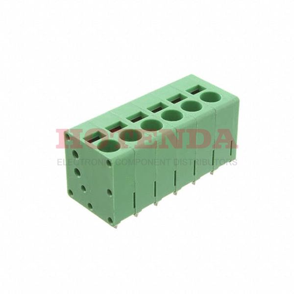 EB163A-06-C-180 - 0.197 5.00mm Green Bulk Polyamide (PA), Nylon Through Hole Vertical with Board Screwless - Leg Spring, Push-In Spring 1 Levels 12-24 AWG EB