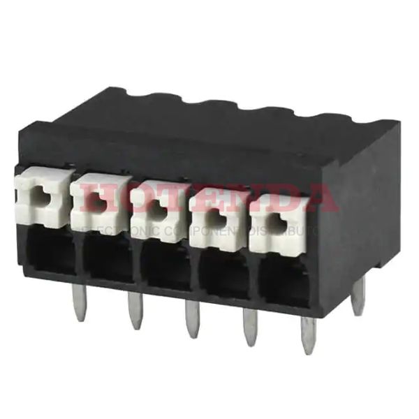TBLH10-350-05BK - 0.138 3.50mm Black Tray Liquid Crystal Polymer (LCP) Through Hole Horizontal with Board Screwless - Push Button Clamp 1 Levels 16-24 AWG TBLH10-350