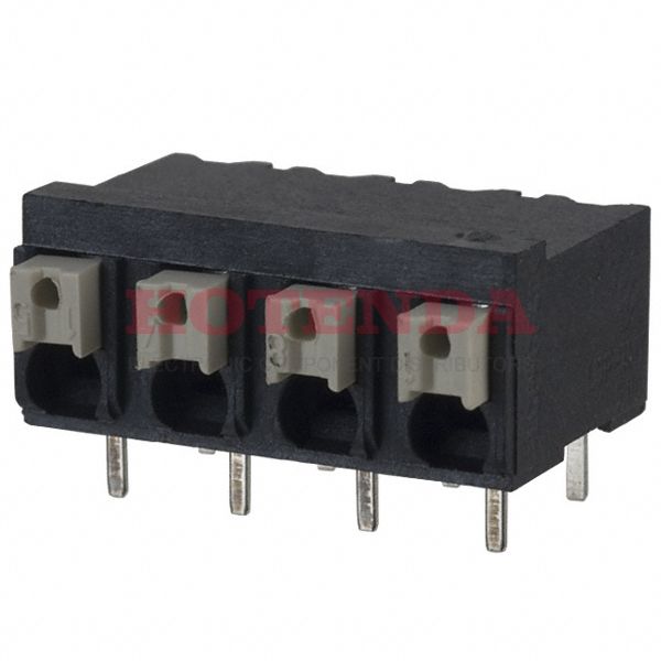 1824790000 - 0.197 5.00mm Black Tube Liquid Crystal Polymer (LCP), Glass Filled Through Hole Horizontal with Board Screwless - Push Button Clamp 1 Levels 16-24 AWG Omnimate LSF-SMT