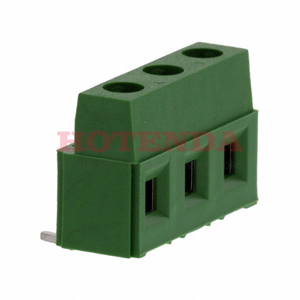 282854-3 - 0.295 7.50mm Green Bulk Polyamide (PA66), Nylon 6/6 Through Hole Vertical with Board Screw - Rising Cage Clamp 1 Levels 12-30 AWG Buchanan