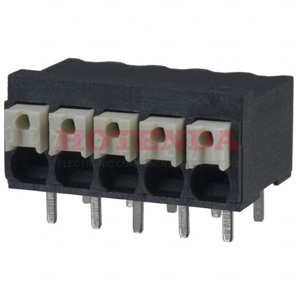 1824450000 - 0.138 3.50mm Black Tube Liquid Crystal Polymer (LCP), Glass Filled Through Hole Horizontal with Board Screwless - Push Button Clamp 1 Levels 16-24 AWG Omnimate LSF-SMT