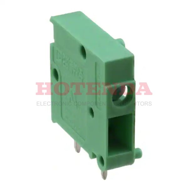 1700325 - 5mm Green Bulk Polyamide (PA), Nylon Through Hole Horizontal with Board Screw - Pressure Clip 14-24 AWG COMBICON FRONT