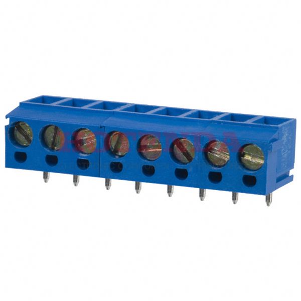 OSTTB080161 - 0.197 5.00mm Blue Bulk Thermoplastic Through Hole Vertical with Board Screw - Leaf Spring, Wire Guard 1 Levels 14-22 AWG OSTTB