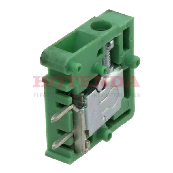 1701159 - 5mm Green Bulk Polyamide (PA), Nylon Through Hole Vertical with Board Screw - Pressure Clip 14-24 AWG COMBICON FRONT