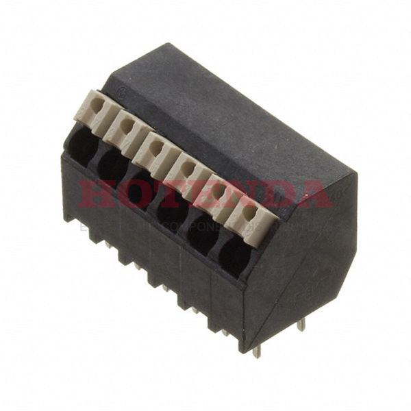 1885920000 - 0.150 3.81mm Black Tube Liquid Crystal Polymer (LCP), Glass Filled Through Hole 45° (135°) Angle with Board Screwless - Push Button Clamp 1 Levels 16-24 AWG Omnimate LSF-SMT