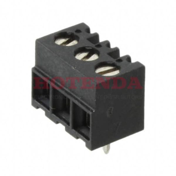 1776113-3 - 0.150 3.81mm Black Bulk Polyamide (PA), Nylon Through Hole Horizontal with Board Screw - Rising Cage Clamp 1 Levels 16-28 AWG Buchanan