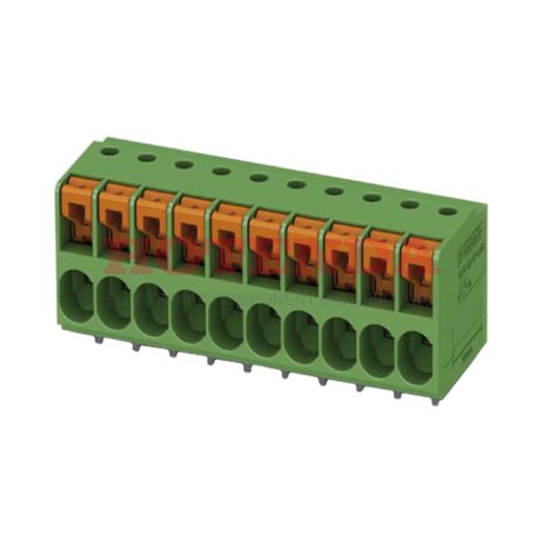 1017511 - 0.200 5.08mm Green Bulk Through Hole Horizontal with Board Screwless - Leg Spring, Push-In Spring 1 Levels 12-24 AWG COMBICON TDPT