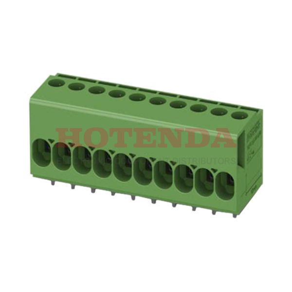 1017499 - 0.200 5.08mm Green Bulk Through Hole Horizontal with Board Screw - Rising Cage Clamp 1 Levels 12-24 AWG COMBICON TDPT