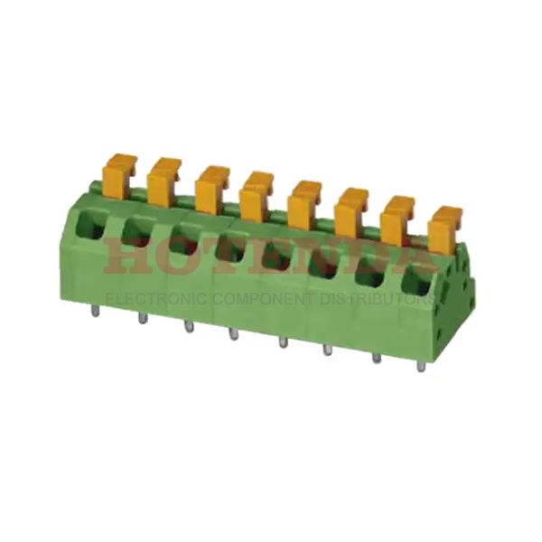 1864493 - 0.197 5.00mm Green Bulk Polyamide (PA), Nylon Through Hole 45° (135°) Angle with Board Screwless - Leg Spring, Push-In Spring 1 Levels 16-24 AWG COMBICON SPTAF LL