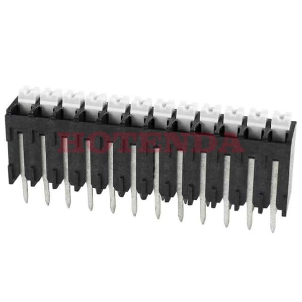 TBLH10V-350-12BK - 0.138 3.50mm Black Tray Liquid Crystal Polymer (LCP) Through Hole Vertical with Board Screwless - Push Button Clamp 1 Levels 16-24 AWG TBLH10V-350