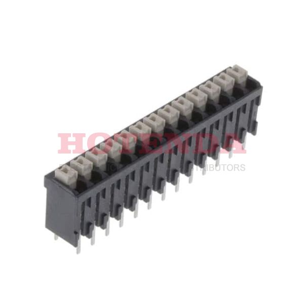 1870900000 - 0.150 3.81mm Black Tube Liquid Crystal Polymer (LCP), Glass Filled Through Hole Vertical with Board Screwless - Push Button Clamp 1 Levels 16-24 AWG Omnimate LSF-SMT