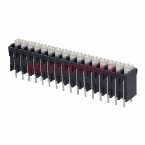 1870930000 - 0.150 3.81mm Black Tube Liquid Crystal Polymer (LCP), Glass Filled Through Hole Vertical with Board Screwless - Push Button Clamp 1 Levels 16-24 AWG Omnimate LSF-SMT