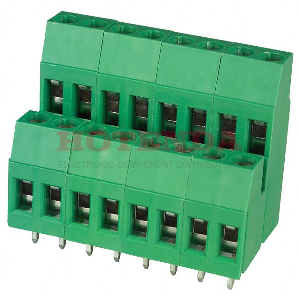 ED790/8 - 0.197 5.00mm Green Bulk Polyamide (PA), Nylon Through Hole Horizontal with Board Screw - Rising Cage Clamp 2 Levels 12-30 AWG ED790