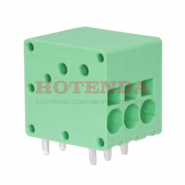EB163A-03-A - 0.138 3.50mm Green Bulk Polyamide (PA), Nylon Through Hole Horizontal with Board Screwless - Leg Spring, Push-In Spring 1 Levels 16-24 AWG EB