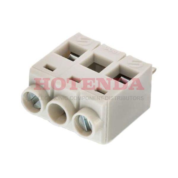 691131810004 - 0.394 10.00mm Gray Bulk Polycarbonate (PC) Through Hole Horizontal with Board Screw - Pressure Clip 1 Levels 12-30 AWG WR-TBL Series 1318