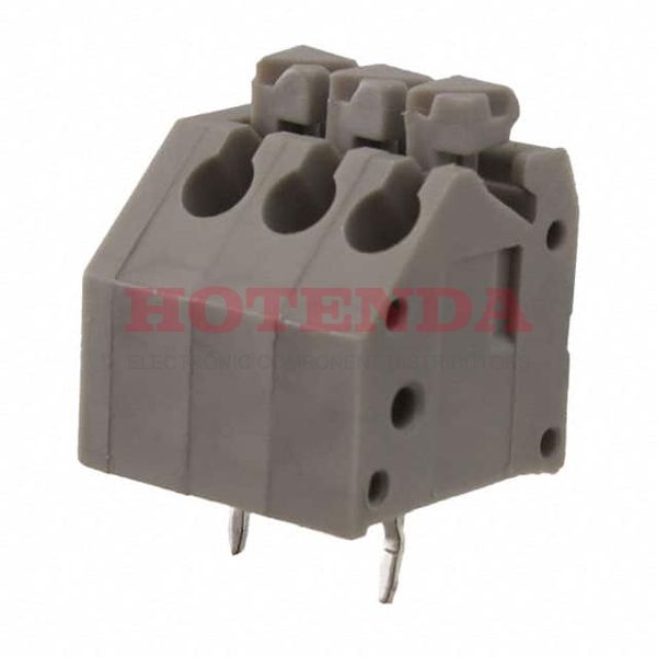EB59A-03-A - 0.138 3.50mm Gray Bulk Polyamide (PA66), Nylon 6/6 Through Hole, Kinked Pin Horizontal with Board Screwless - Leg Spring, Push-In Spring 1 Levels 18-22 AWG EB