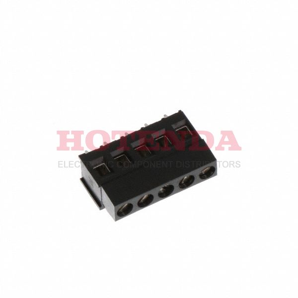796682-5 - 0.197 5.00mm Black Bulk Polyamide (PA66), Nylon 6/6 Through Hole Horizontal with Board Screw - Rising Cage Clamp 1 Levels 12-30 AWG Buchanan