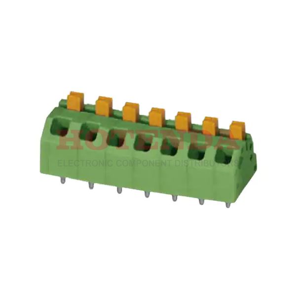 1862466 - 0.197 5.00mm Green Bulk Polyamide (PA), Nylon Through Hole 45° (135°) Angle with Board Screwless - Leg Spring, Push-In Spring 1 Levels 16-24 AWG COMBICON SPTAF EL