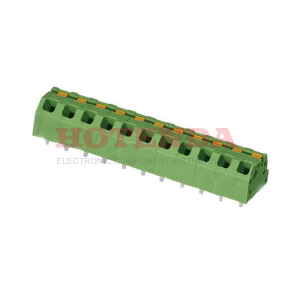 1862369 - 0.197 5.00mm Green Bulk Polyamide (PA), Nylon Through Hole 45° (135°) Angle with Board Screwless - Leg Spring, Push-In Spring 1 Levels 16-24 AWG COMBICON SPTAF IL