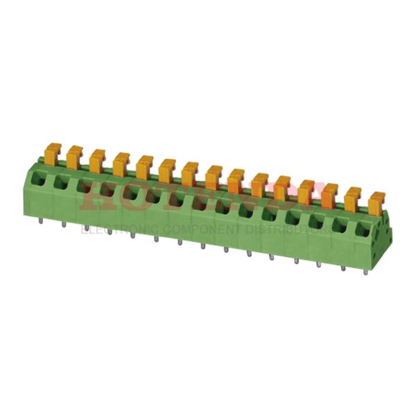1864561 - 0.197 5.00mm Green Bulk Polyamide (PA), Nylon Through Hole 45° (135°) Angle with Board Screwless - Leg Spring, Push-In Spring 1 Levels 16-24 AWG COMBICON SPTAF LL