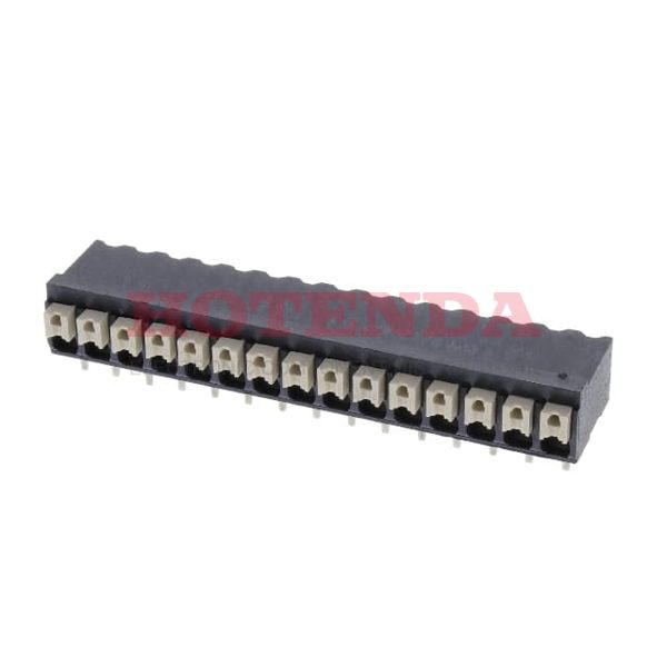 1871220000 - 0.150 3.81mm Black Tube Liquid Crystal Polymer (LCP), Glass Filled Through Hole Horizontal with Board Screwless - Push Button Clamp 1 Levels 16-24 AWG Omnimate LSF-SMT