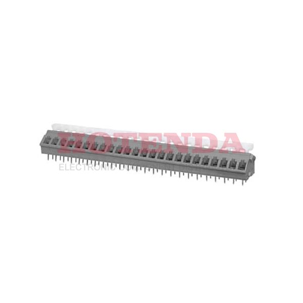TBL005A-500-24GY-2WT - 0.197 5.00mm Gray Tray Polyamide (PA66), Nylon 6/6 Through Hole 45° (135°) Angle with Board Screwless - Push Button Clamp 1 Levels 14-26 AWG TBL005A-500