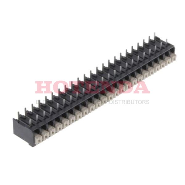 1871300000 - 0.150 3.81mm Black Tube Liquid Crystal Polymer (LCP), Glass Filled Through Hole Horizontal with Board Screwless - Push Button Clamp 1 Levels 16-24 AWG Omnimate LSF-SMT