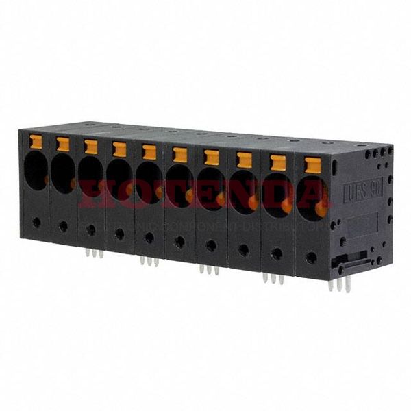 2500530000 - 0.394 10.00mm Black Bulk Thermoplastic, Wemid Through Hole Horizontal with Board Screwless - Leg Spring, Push-In Spring 1 Levels 4-18 AWG Omnimate LUFS