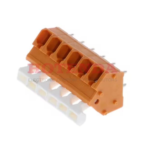 1914640000 - 0.197 5.00mm Orange Bulk Thermoplastic, Wemid Through Hole 45° (135°) Angle with Board Screwless - Spring Cage, Tension Clamp 1 Levels 14-26 AWG Omnimate LMZFL