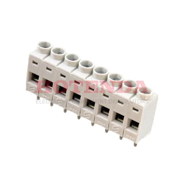 691131710008 - 0.197 5.00mm Gray Tray Polycarbonate (PC) Through Hole Horizontal with Board Screw - Rising Cage Clamp 1 Levels 12-24 AWG WR-TBL Series 131