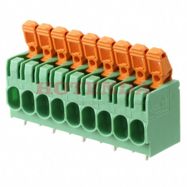 1792177 - 0.295 7.50mm Green Bulk Polyamide (PA), Nylon Through Hole Horizontal with Board Screwless - Spring Cage, Tension Clamp 1 Levels 10-24 AWG COMBICON PLH