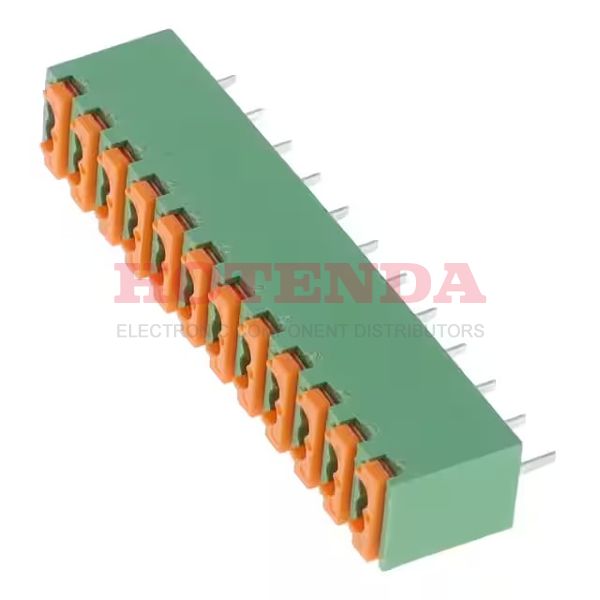 1891166 - 0.138 3.50mm Green Bulk Polybutylene Terephthalate (PBT) Through Hole Vertical with Board Screwless - Spring Cage, Tension Clamp 1 Levels 20-28 AWG COMBICON FK-MPT