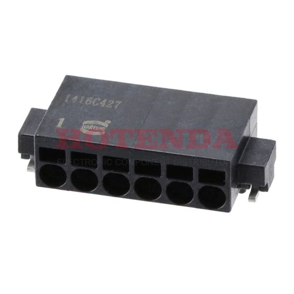 14010613102000 - 0.100 2.54mm Black Cut Tape (CT) Liquid Crystal Polymer (LCP), Glass Filled Surface Mount Horizontal with Board Screwless - Spring Cage, Tension Clamp 1 Levels 20-26 AWG har-flexicon®