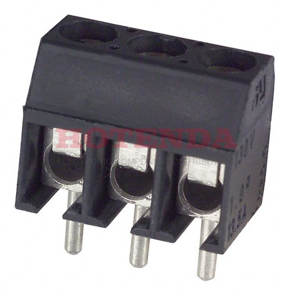 ED555/3DS - 0.138 3.50mm Gray Bulk Polyamide (PA), Nylon Through Hole Horizontal with Board Screw - Leaf Spring, Wire Guard 1 Levels 16-28 AWG ED555/DS