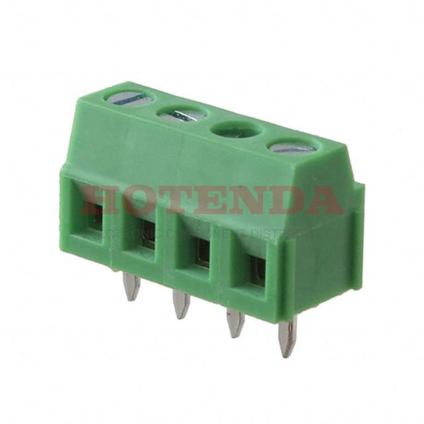 EBWA-04-B - 0.150 3.81mm Green Bulk Polyamide (PA66), Nylon 6/6 Through Hole Horizontal with Board Screw - Rising Cage Clamp 1 Levels 16-28 AWG EB
