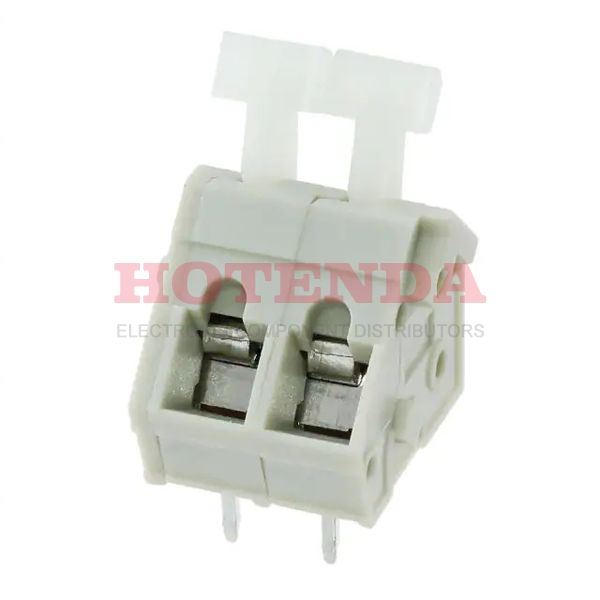 2834076-1 - 0.197 5.00mm Gray Tray Polyamide (PA66), Nylon 6/6 Through Hole 45° (135°) Angle with Board Screwless - Spring Cage, Tension Clamp 1 Levels 14-28 AWG