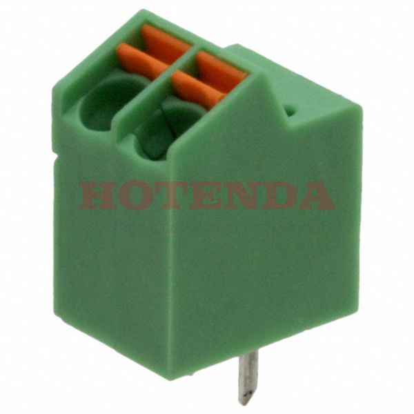 1752104 - 0.138 3.50mm Green Bulk Polyamide (PA), Nylon Through Hole 25° (155°) Angle with Board Screwless - Spring Cage, Tension Clamp 1 Levels 16-26 AWG COMBICON SPTA