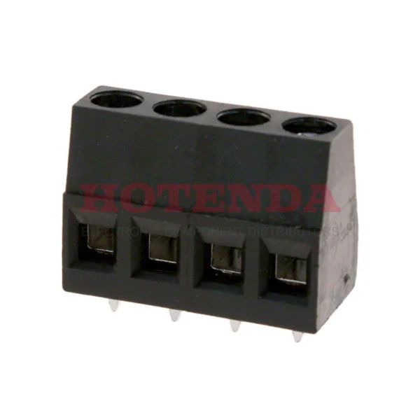 0395443004 - 0.200 5.08mm Black Bulk Polyamide (PA66), Nylon 6/6 Through Hole Horizontal with Board Screw - Rising Cage Clamp 1 Levels 12-30 AWG Eurostyle ESE 39544