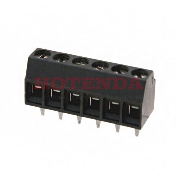 0393570006 - 0.138 3.50mm Black Bulk Polyamide (PA), Nylon Through Hole Horizontal with Board Screw - Rising Cage Clamp 1 Levels 16-28 AWG Eurostyle 39357