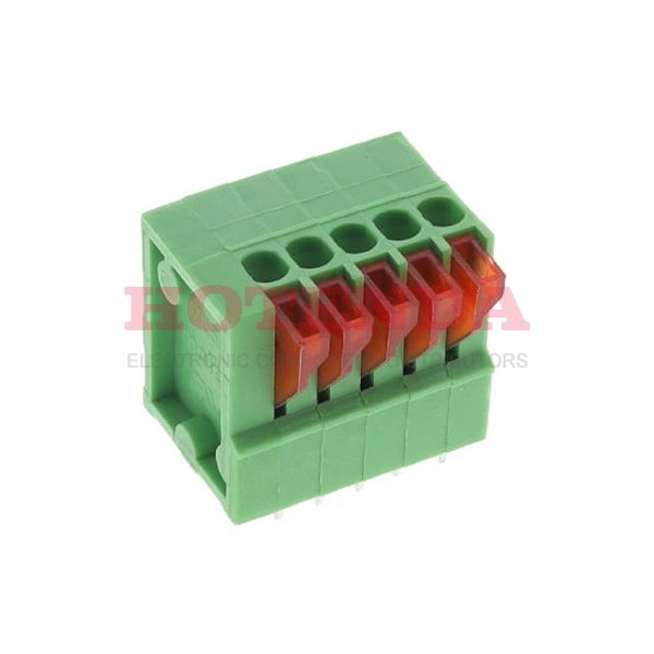 0397000205 - 0.100 2.54mm Green Bulk Polyamide (PA66), Nylon 6/6 Through Hole Vertical with Board Screwless - Push Button Clamp 1 Levels 18-26 AWG Eurostyle 39700