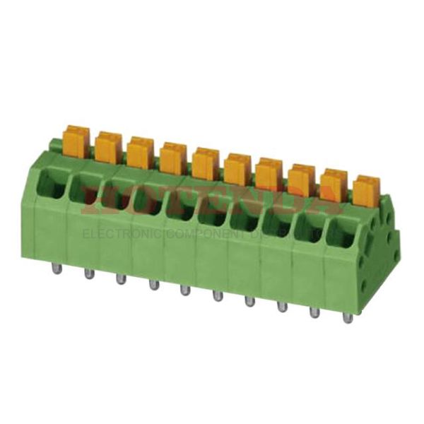 1862123 - 0.138 3.50mm Green Bulk Polyamide (PA), Nylon Through Hole 45° (135°) Angle with Board Screwless - Leg Spring, Push-In Spring 1 Levels 16-24 AWG COMBICON SPTAF EL