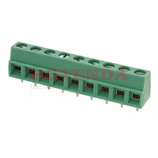 1729089 - 0.197 5.00mm Green Bulk Polyamide (PA), Nylon Through Hole Horizontal with Board Screw - Rising Cage Clamp 1 Levels 14-30 AWG COMBICON MKDSN