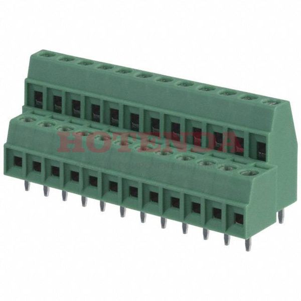1708136 - 0.150 3.81mm Green Bulk Polyamide (PA), Nylon Through Hole Horizontal with Board Screw - Rising Cage Clamp 2 Levels 16-30 AWG COMBICON MKKDS
