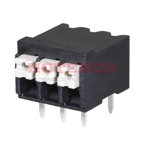TBLH10-350-03BK - 0.138 3.50mm Black Tray Liquid Crystal Polymer (LCP) Through Hole Horizontal with Board Screwless - Push Button Clamp 1 Levels 16-24 AWG TBLH10-350