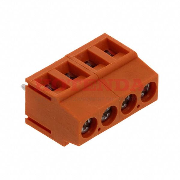 1821490000 - 0.197 5.00mm Orange Bulk Thermoplastic, Wemid Through Hole Horizontal with Board Screw - Clamping Yoke, Tension Sleeve 1 Levels 14-24 AWG Omnimate LM