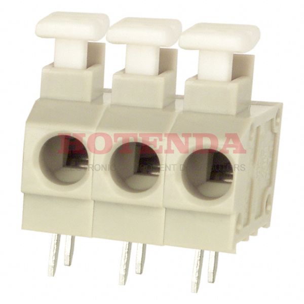 ED4101/3-KD - 0.197 5.00mm Gray, Slate Bulk Polyamide (PA), Nylon Through Hole Horizontal with Board Screwless - Push Button Clamp 1 Levels 14-20 AWG ED4101