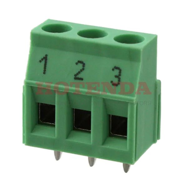 1734669 - 0.197 5.00mm Green Bulk Polyamide (PA), Nylon Through Hole Horizontal with Board Screw - Rising Cage Clamp 1 Levels 12-30 AWG COMBICON MKDSN